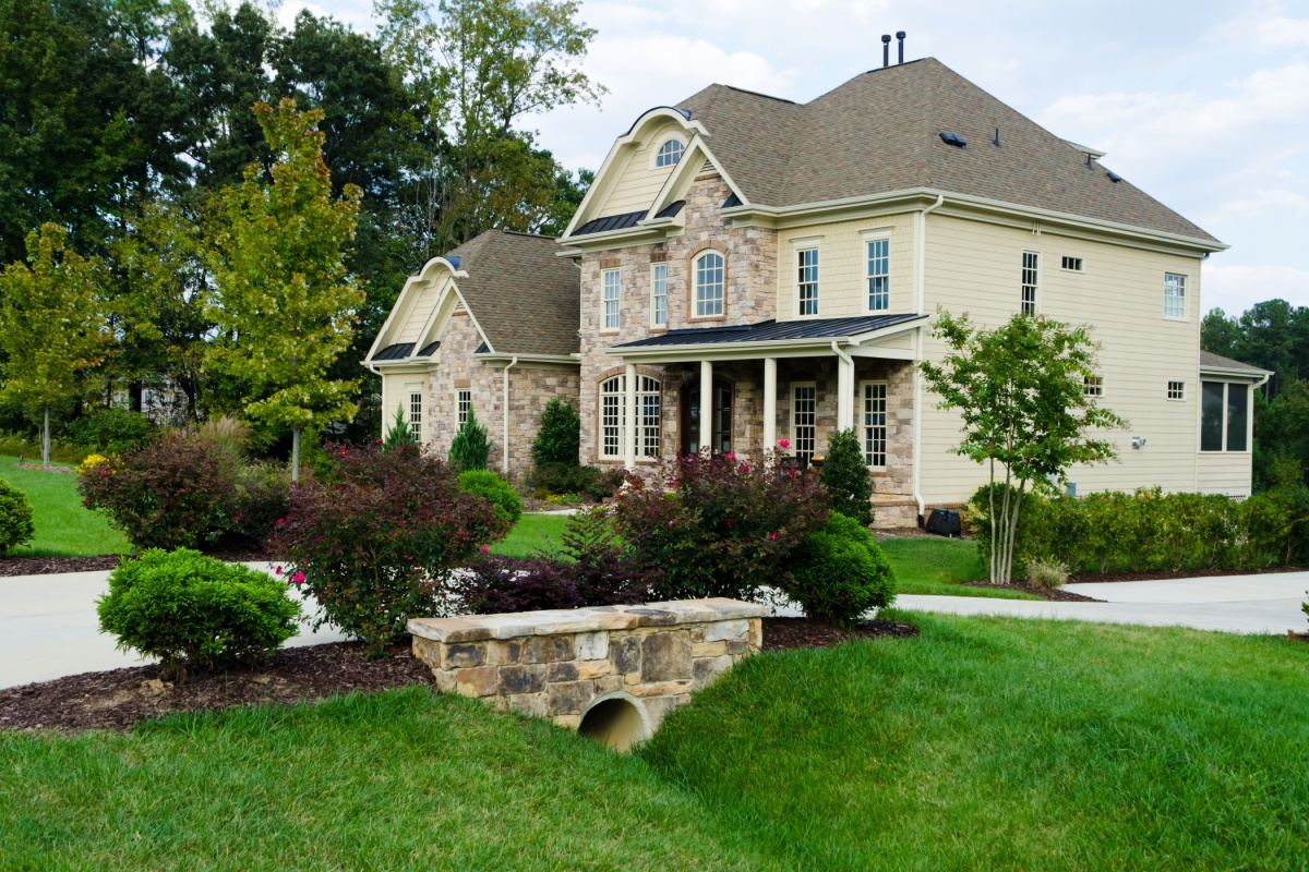 a well-landscaped lawn